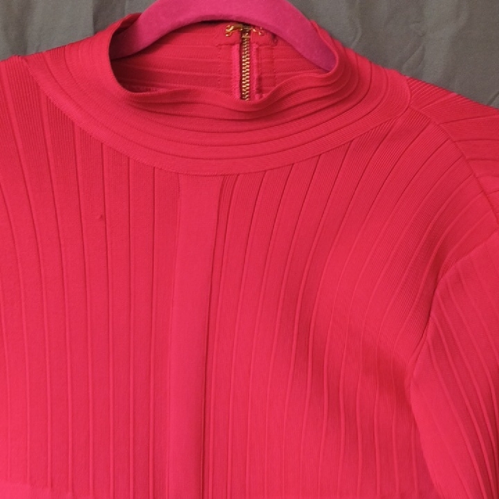VENUS Vibrant Pink Long Sleeve Dress - Picture 7 of 16